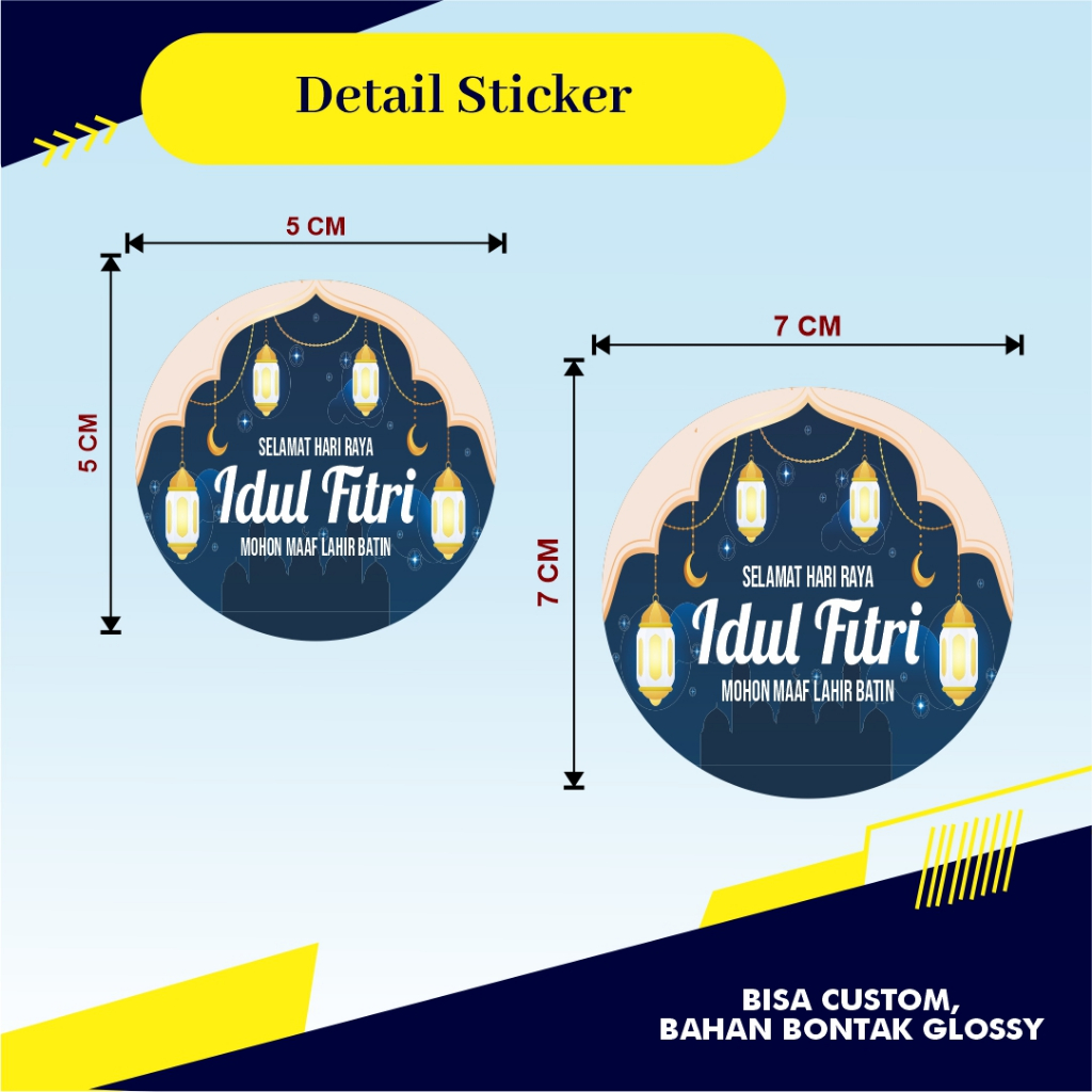 

STIKER BULAT TEMA IDUL FITRI/ STIKER BOX/STIKER TOPLES/STIKER SERBAGUNA/CUSTOM STIKER