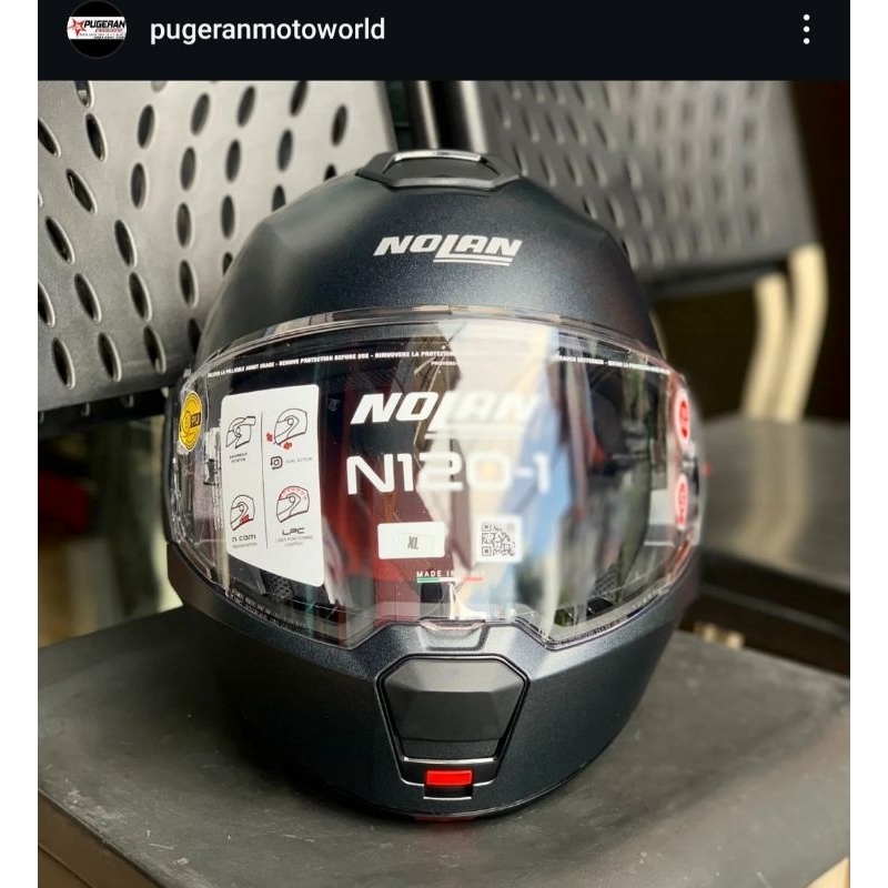 HELM NOLAN MODULAR NOLAN N120-1 TYPE SPECIAL BLACK GRAPHITE MODULAR SAMPAI BELAKANG
