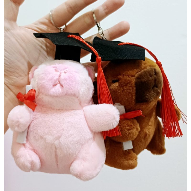 Import Bag Charm Gantungan Tas Kunci Ganci Keychain Boneka Capybara Capibara Wisuda Toga Lulus Bisa 
