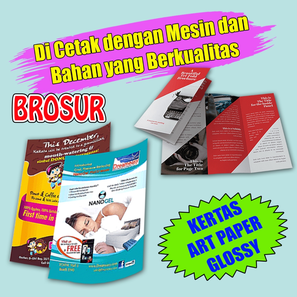 

CETAK BROSUR PROMOSI TERMURAH | UKURAN A5 s/d A3+ KERTAS ARTPAPER 150 GSM