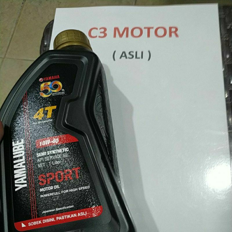 Yamalube Sport 1 liter + kemasan Baru + terjamin original 100 % Bos ku..