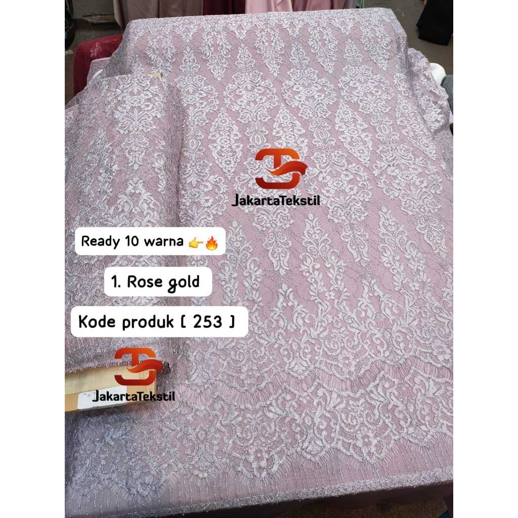 [ 253 ] Bahan kain kebaya lace brukat panel semi francis soltis corneli benang methalik