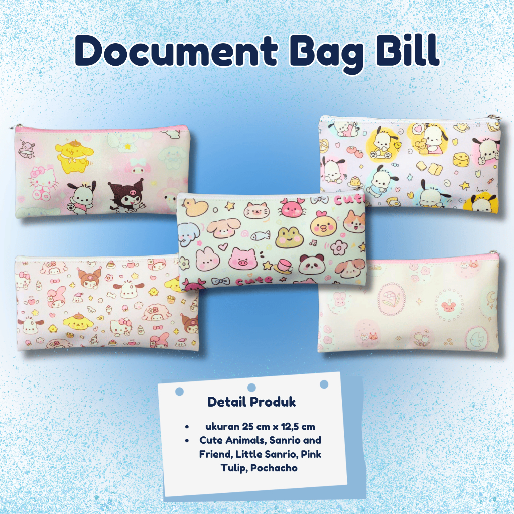 

TCW Document Bag Fancy uk Bill 25 x 11 TCW01 Fancy Sanrio Kuromi Cute Animal