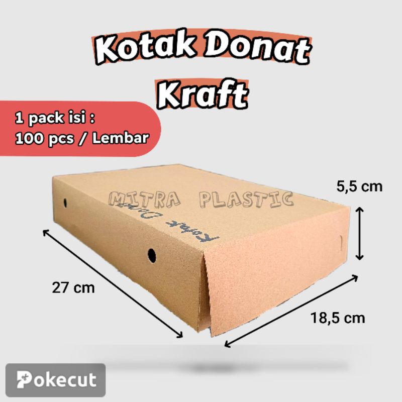 Kotak Donat Kraft Depaper - Kotak Snack - Kotak Makanan