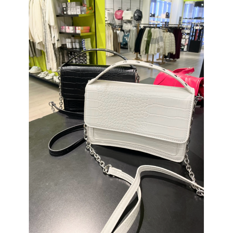 BERSHKA CROCO SATCHEL SLING BAG