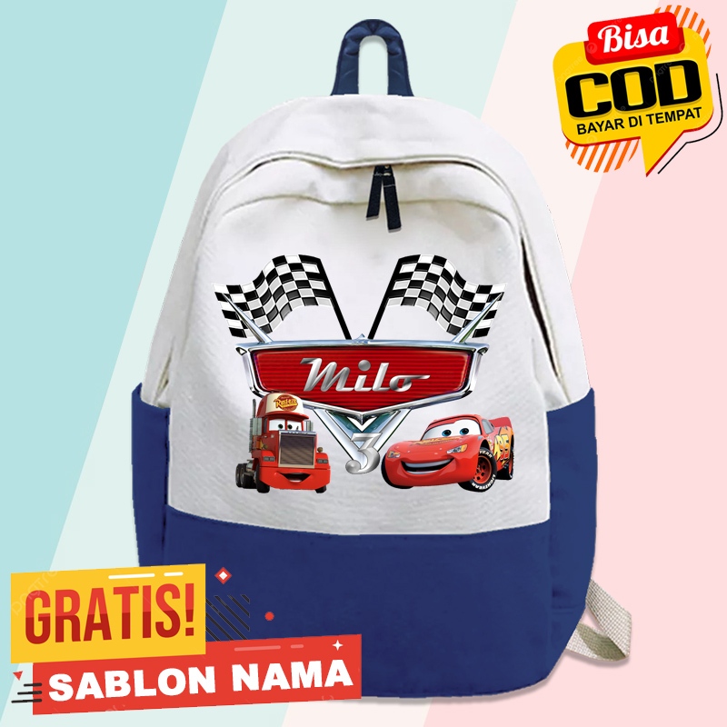 Tas Ransel Tas Sekolah Anak Motif Lightning McQueen Disney Cars
