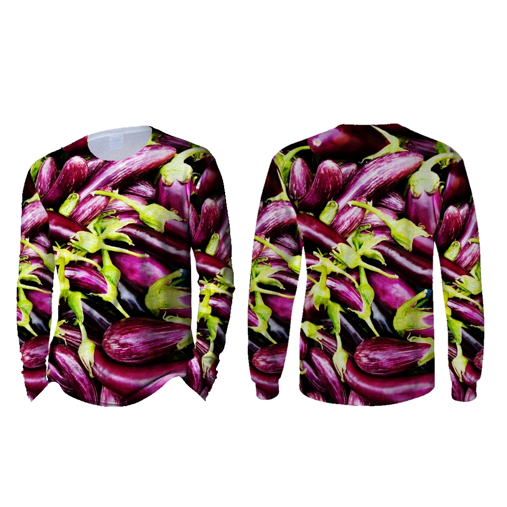 kaos motif unik/kaos sayuran dan buah buahan/kaos sayuran/kaos petani indonesia/kaos custom terong