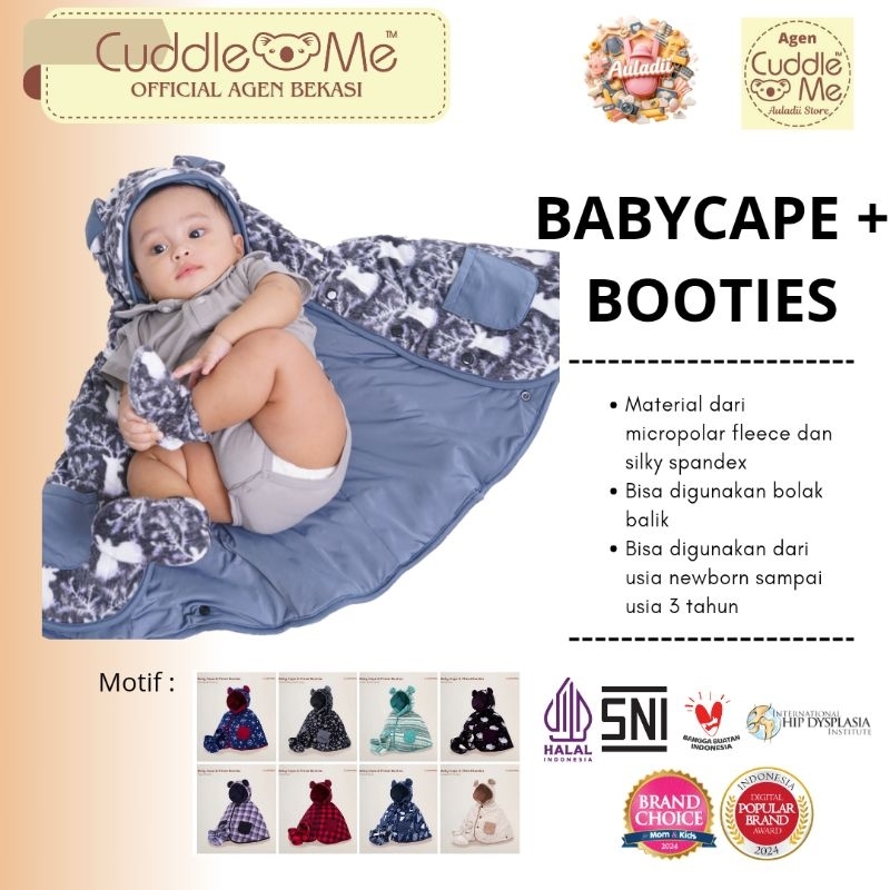Paket Hemat Babycape + Fitted Booties Cuddle Me Jaket bayi + sepatu boots