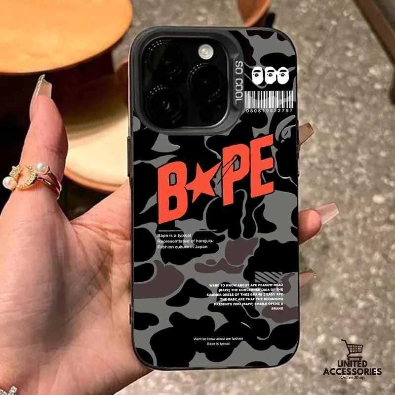 LL70 Premium Matte Case Casing HP Bape Untuk IPHONE 7 8 7Plus 8Plus X XS XR 11 12 13 14 15 16 Pro Ma