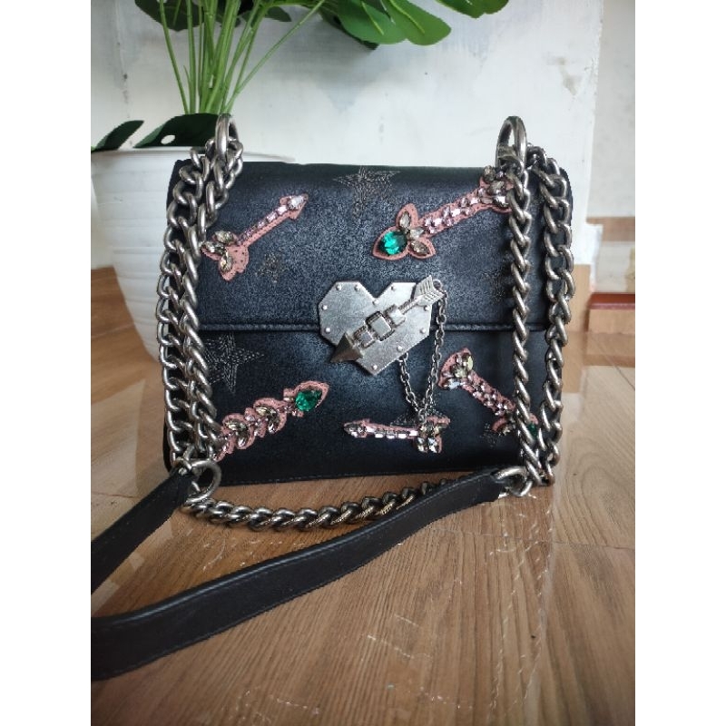 Pl dissona pl Sling mini rantai kulit asli