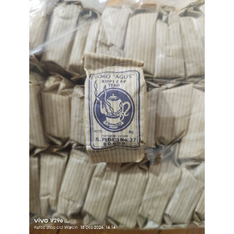 

Kopi Toko Agus Cap Teko Mini 1pak isi 30 sachet bungkus kertas