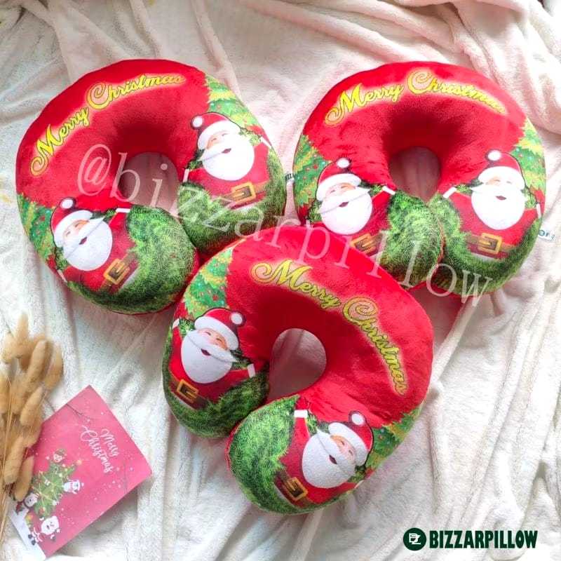 Bantal Leher Kado Natal Christmas Souvenir | Bantal Leher Merry Christmas Custom