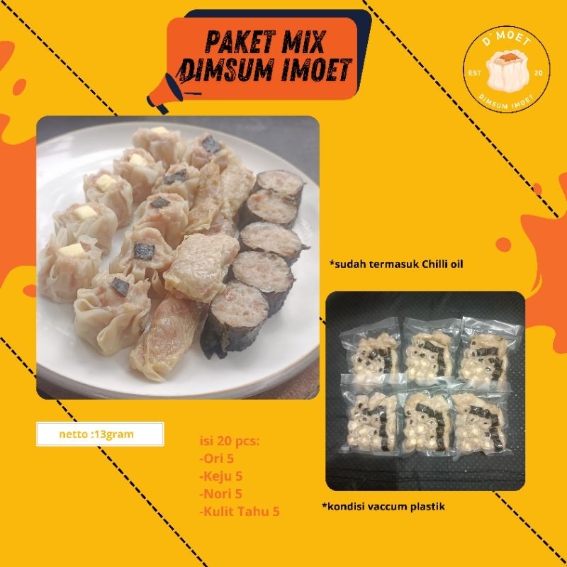 

DIMSUM IMOET (MINI) SERIBUAN D`MOET MIX 20PCS