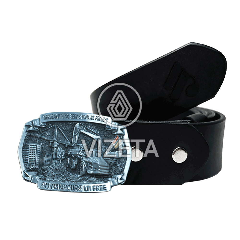 Sabuk Tambang MMS Manhours LTI Free Ikat Pinggang Pria Bahan Kulit Asli by Vizeta