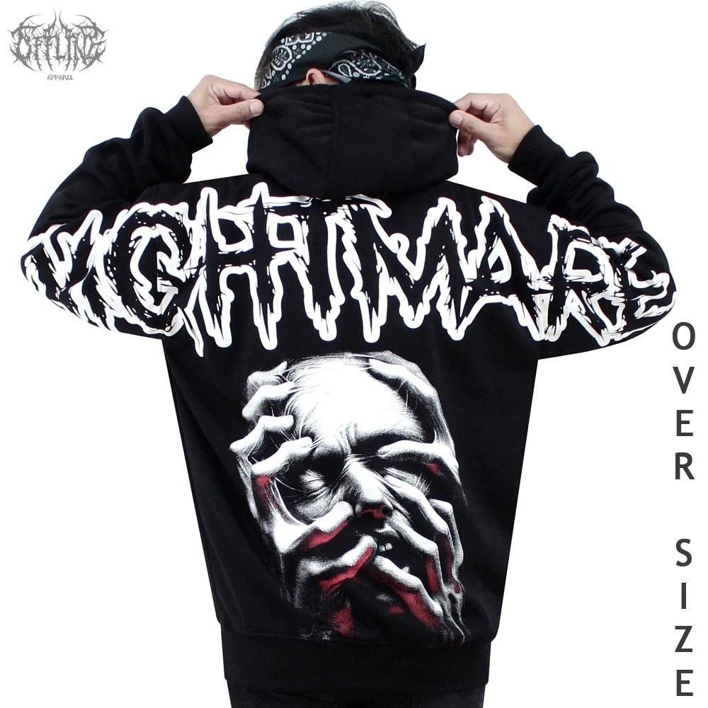 Hoodie Jumper OVERSIZE NIGHTMARE /Hoodie Oversize Pria / hoodie cowok cewek tebal kekinian