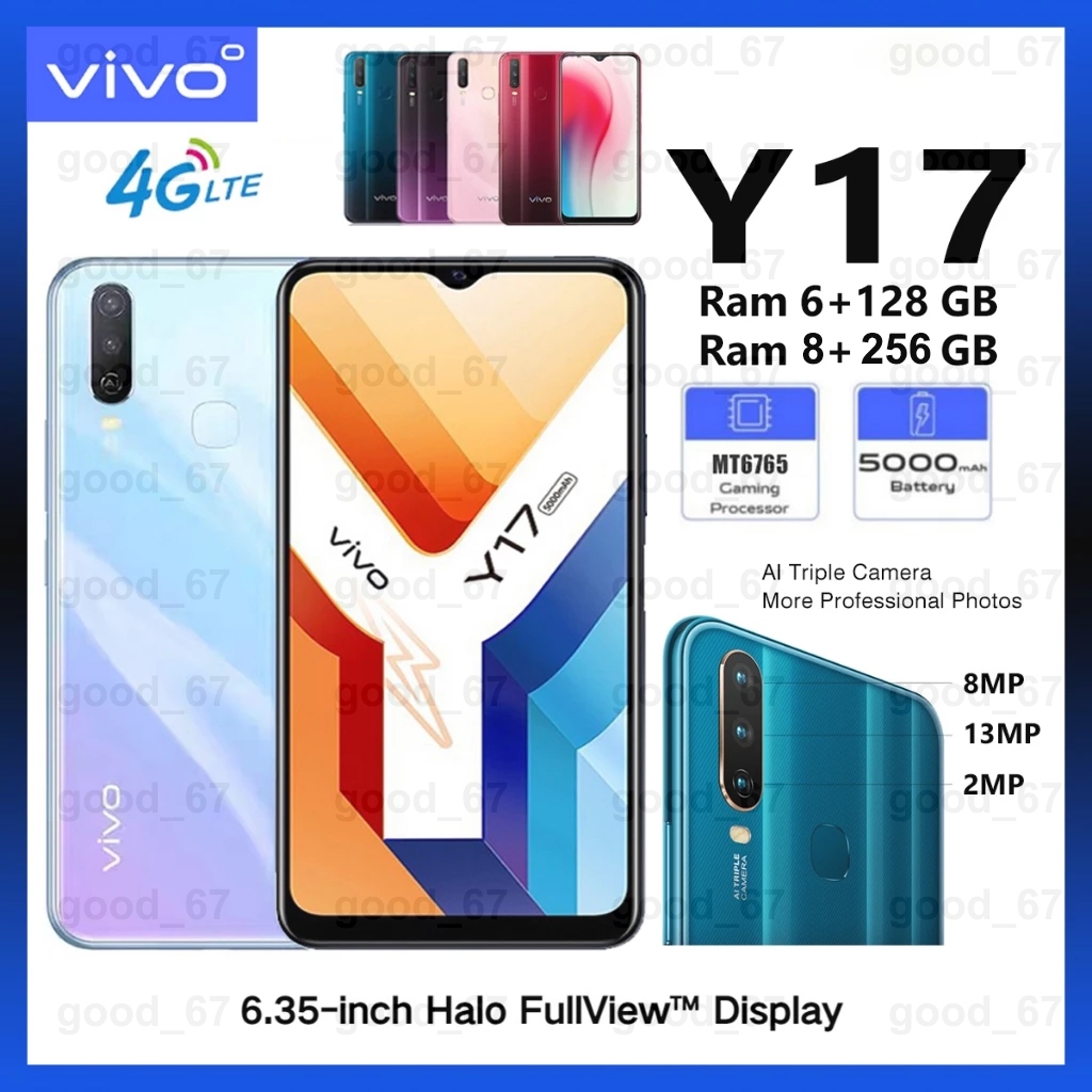 handphone vivo Y17 ram 8 256GB 6.35-inch hp smartphone