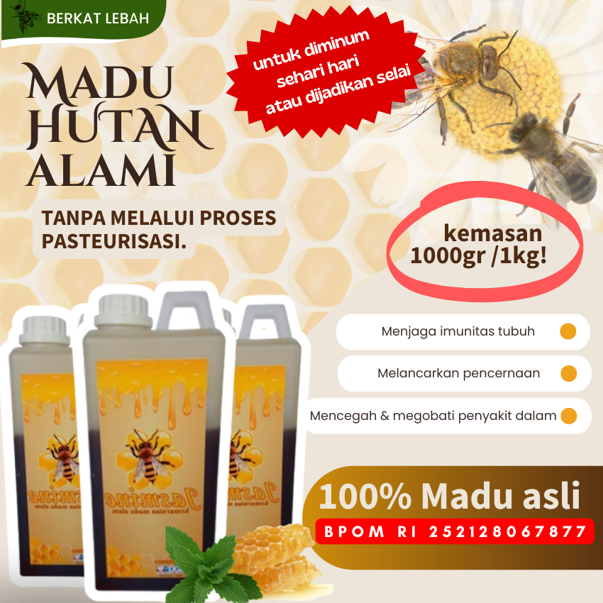 

BL MADU HALAL - Madu Hutan Asli 1kg Multiflora Raw Honey Alami Hutan Nusantara 100% Original Indonesia