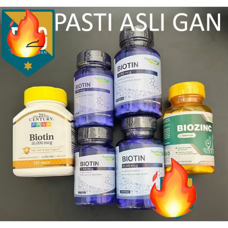 TURUN HARGA  Nutrilabs Biozinc Biotin Zinc Selenium Rambut Sehat 60 Capsules Nutrilab USA Original P