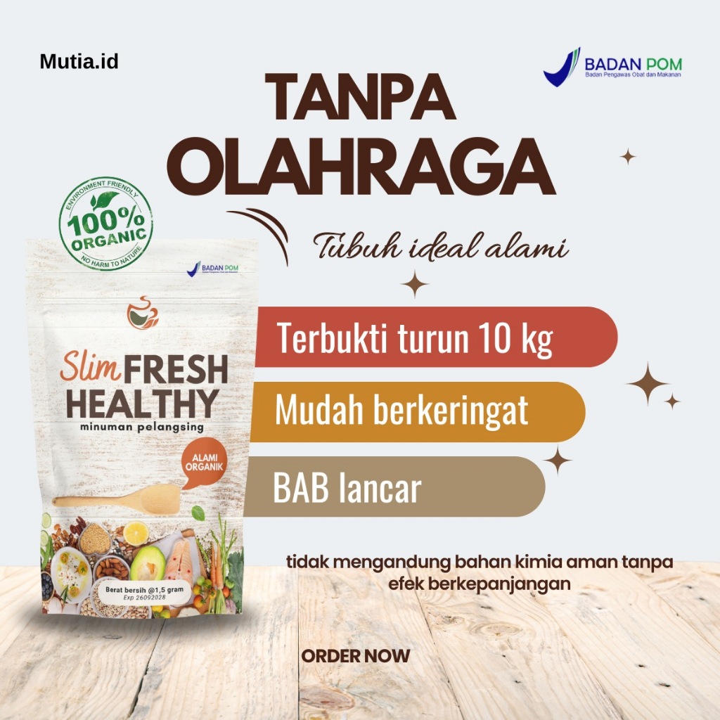 

SLIM FRESH HEALTY teh pelangsing penurun berat badan perut buncit tanpa olahraga herbal alami bpom