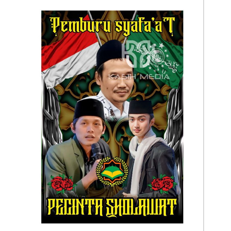

bendera sholawat ukuran 90x60 cm
