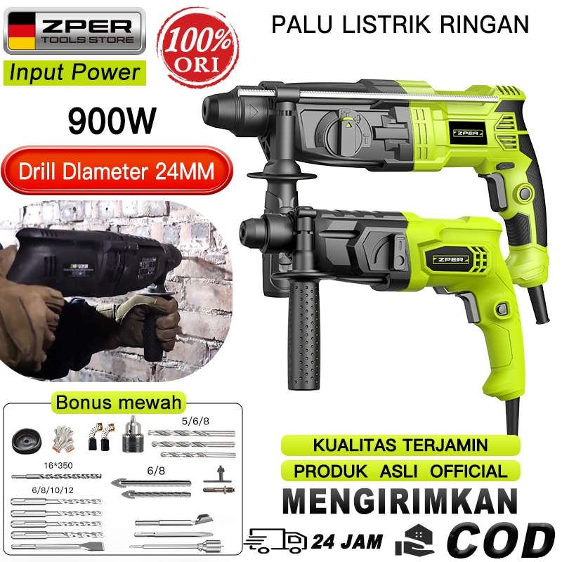 ZPER Bor Listrik Mesin Bor Baterai Palu Listrik Rotary Hammer Untuk Bobok Beton Tembok bor beton hit