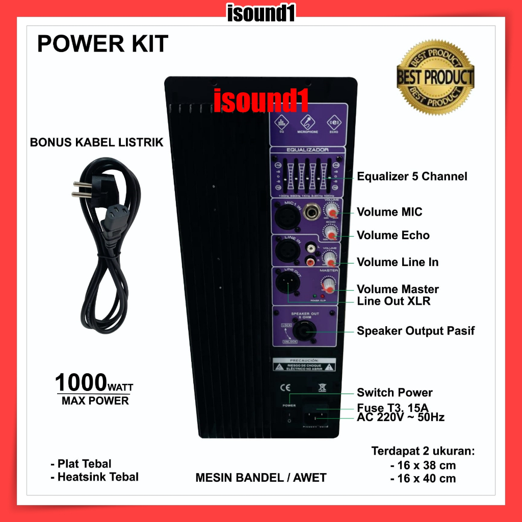 POWER KIT MESIN KIT SPEAKER AKTIF EQUALIZER ECHO 500-1000 WATT