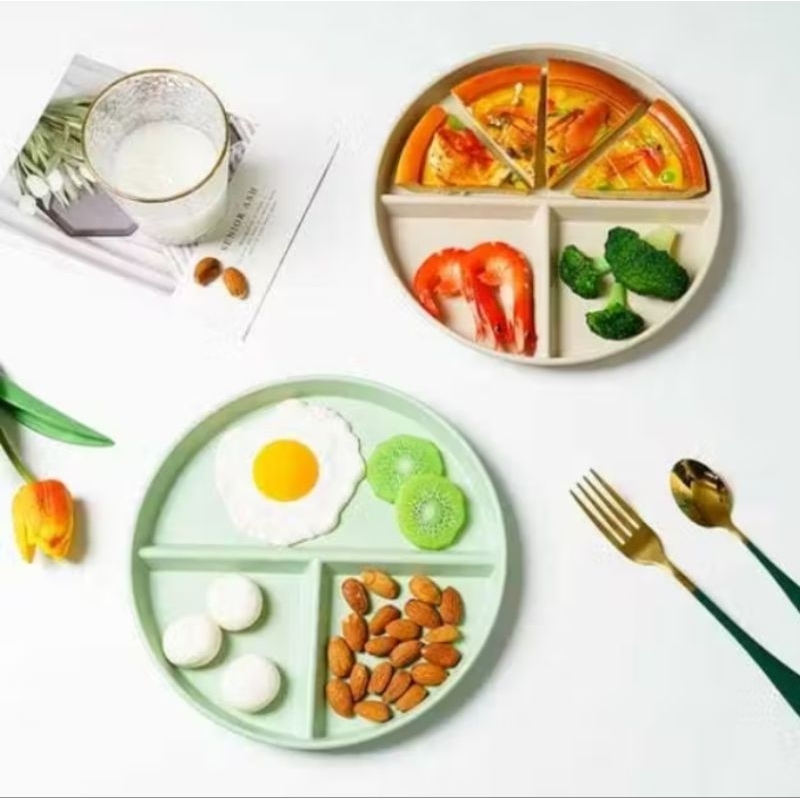 P096 PIRING MAKAN ANAK SEKAT 3 PIRING MAKAN SEKAT