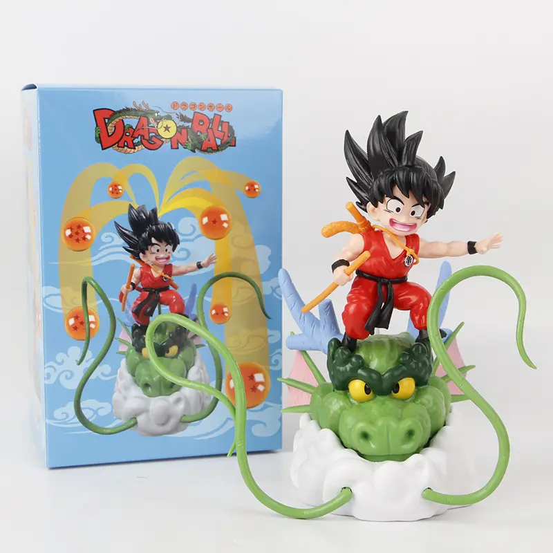 action figure dragon ball goku naik kepala naga hijau