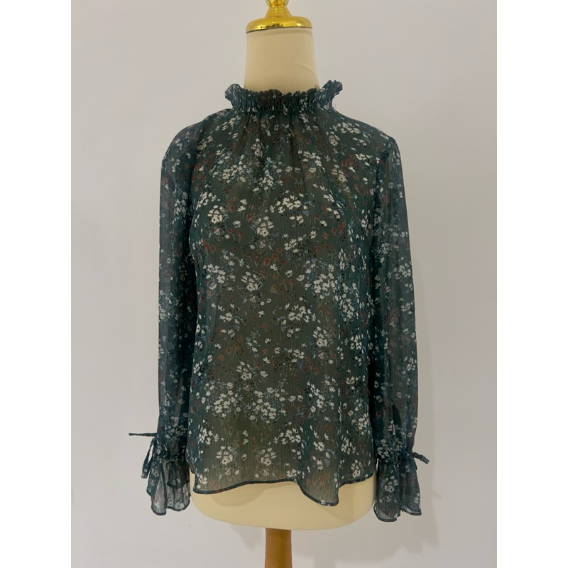 Blouse Chiffon Flower Zara Preloved
