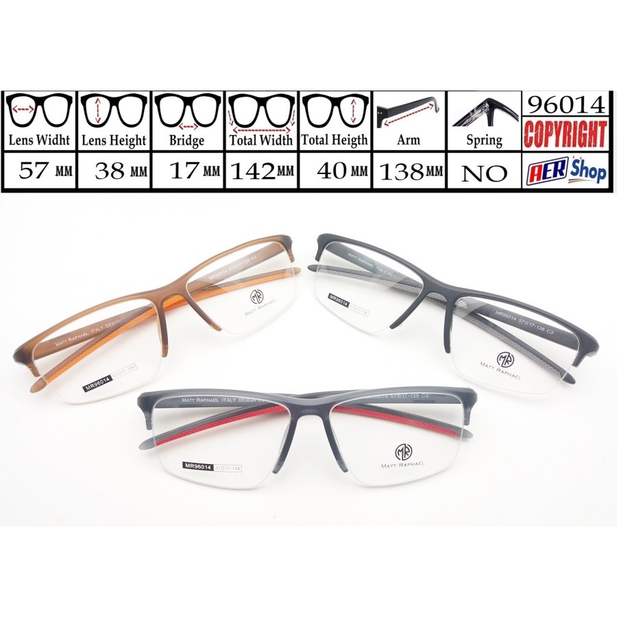 frame kacamata original MATT RAPHAEL kacamata sport minus trendy new