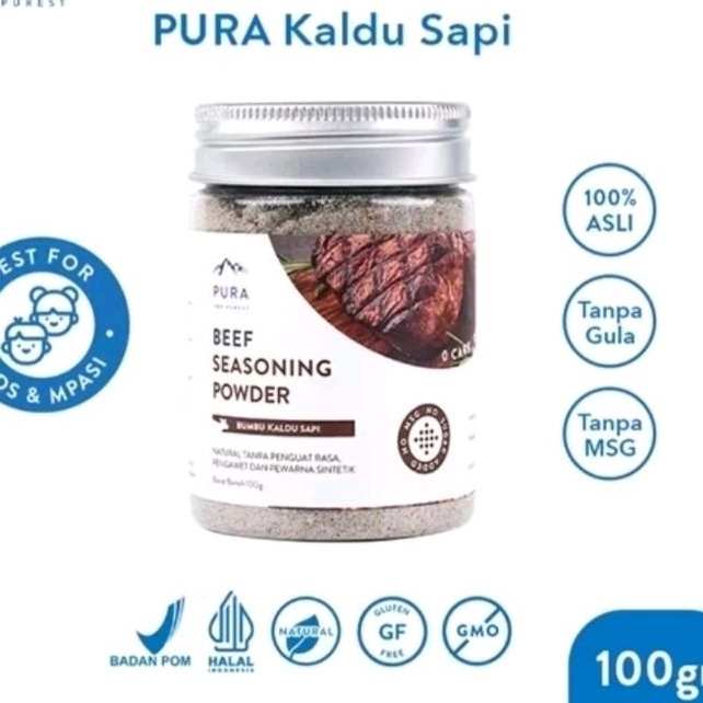 

Pura Kaldu Asli | Bumbu Kaldu Sapi (100gr) - Beef Seasoning Powder - Kaldu Mpasi - BB Booster