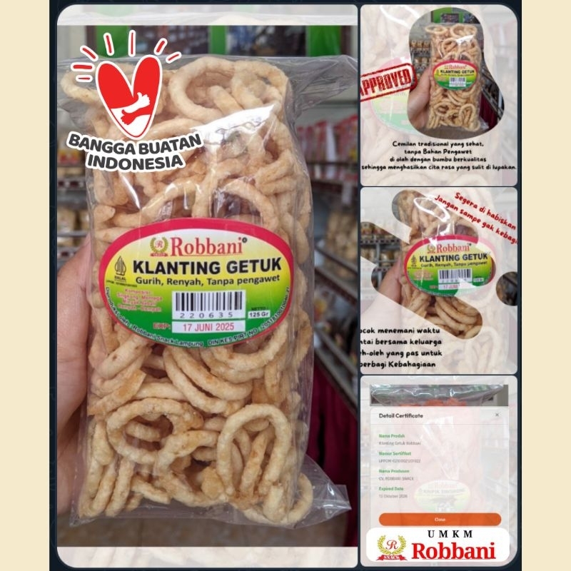 

Klanting Getuk Robbani Snack 125gram Kelanting Singkong Lanting Oleh-oleh Khas Lampung Gurih Kemasan Kecil Cemilan Nikmat Keluarga Sehat