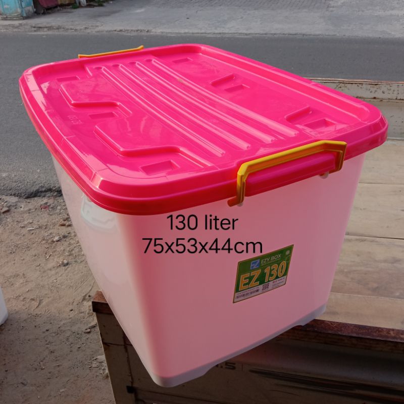 CONTAINER BOX PLASTIK 130 LITER/BOX PENYIMPANAN SERBAGUNA MULTI FUNGSI STORAGE BOX EZY EZ130