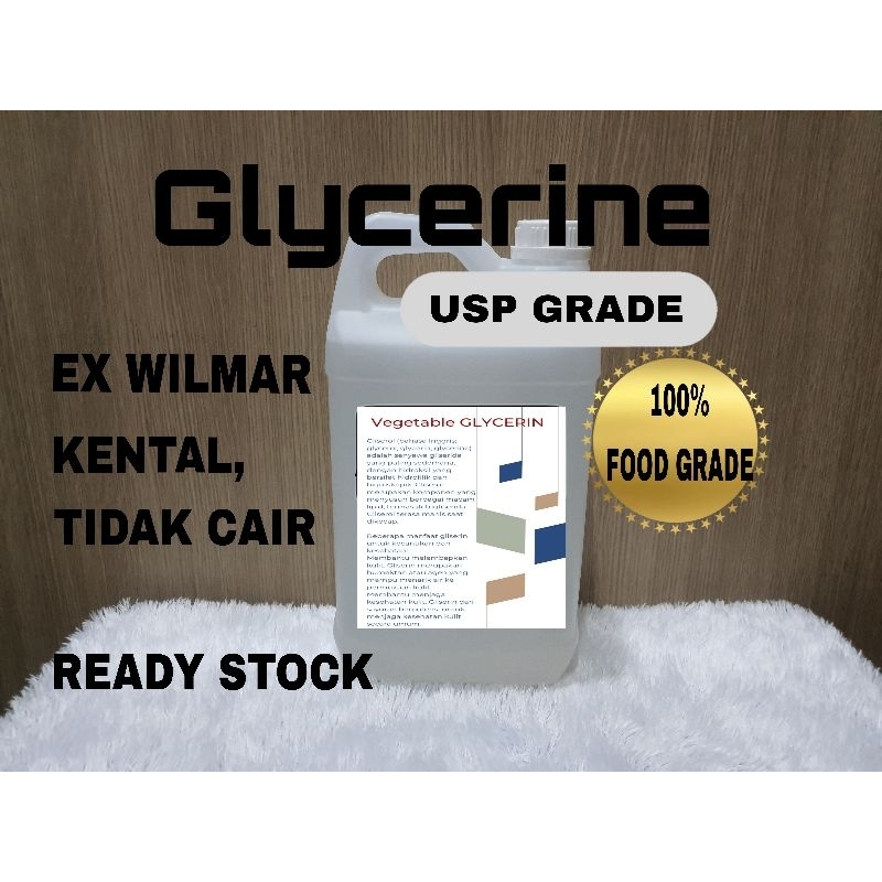 Glycerin vegetable / glyserin / glyserol usp grade KENTAL EX WILMAR ukuran 5kg