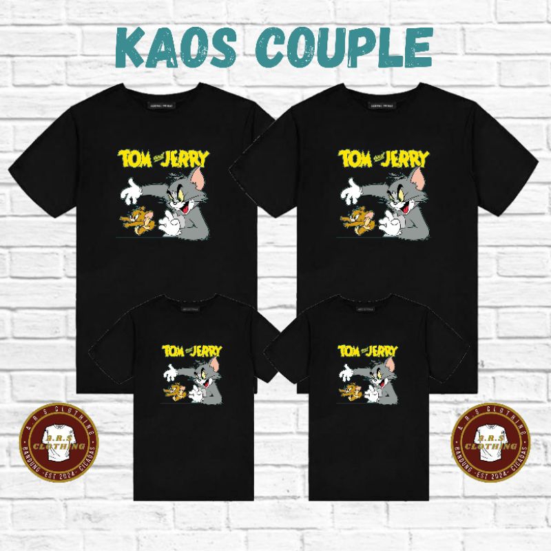 KAOS COUPLE KELUARGA - BAJU TOM AND JERRY - MOTIF TOM & JERRY