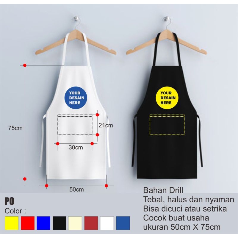 Apron/Celemek/Apron koki/Apron bartender/desain suka²