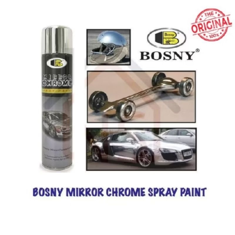 BOSNY MIRROR CHROME SEPRAY PAINT 270-MIL REAL MIRROR EFFECT ORIGINAL THAILAND