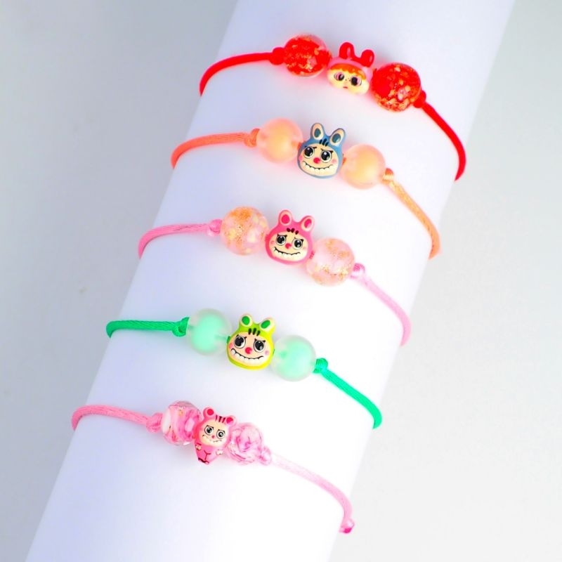 Gelang Emas Labubu & Friends Tali Fashion 2 Batu - Bisa Di Adjust - Toko Emas Gadjah