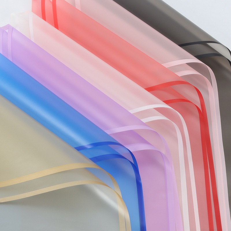 

(20LEMBAR) Flower Wrapping Paper Transparan List Kertas Buket Bunga Korea Cellophane List Color