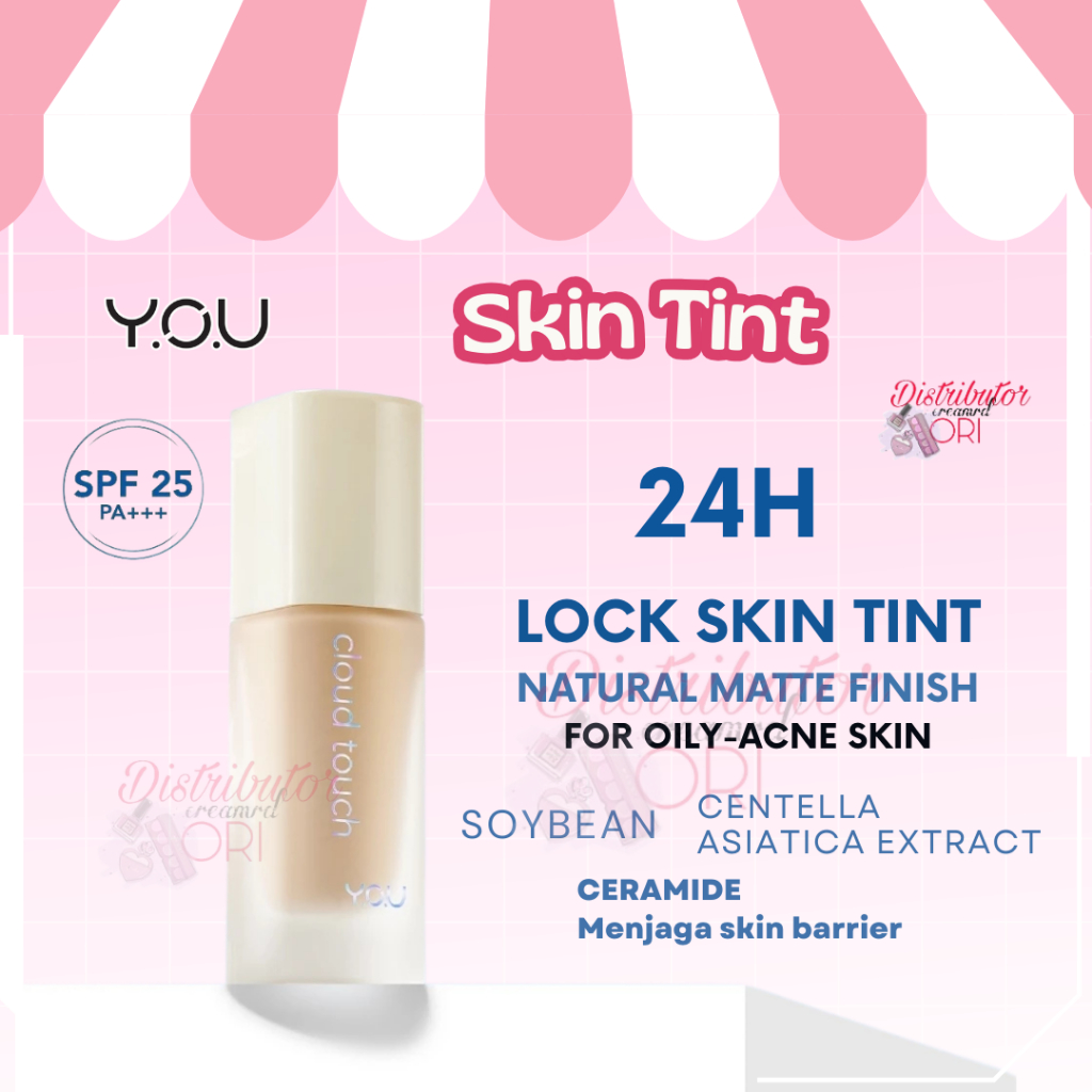 YOU Cloud Touch Blurring Skin Tint | Liquid Foundation | Natural Matte Finish | Tahan Lama 24 | Beda
