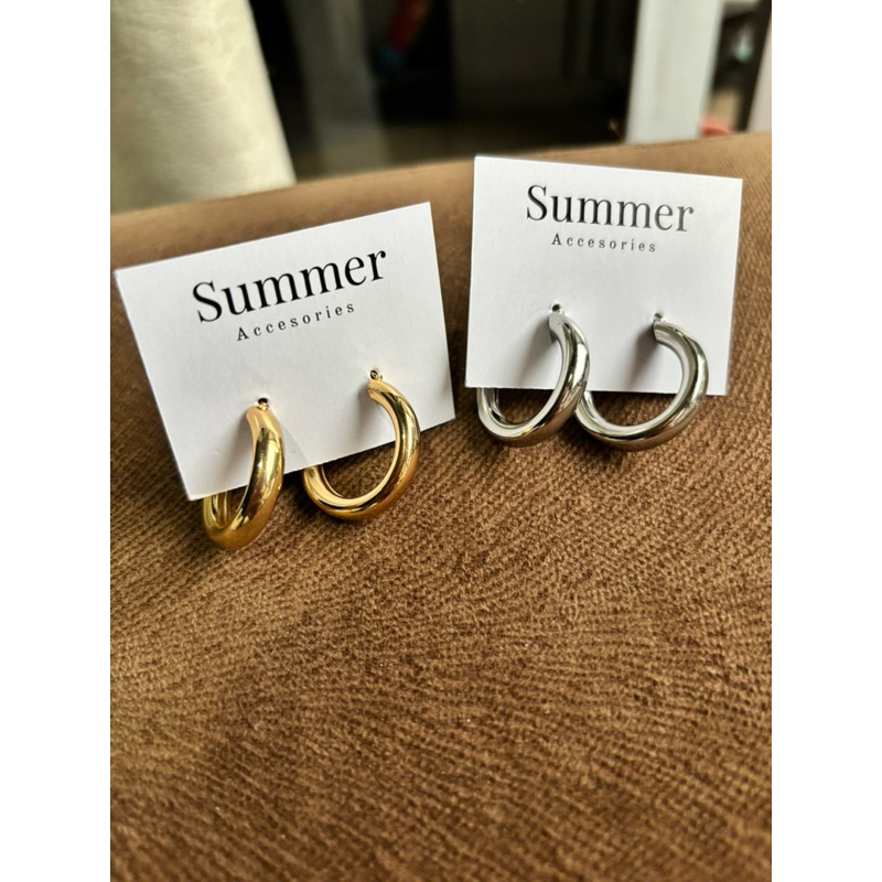 anting hoop tebal - anting fashion