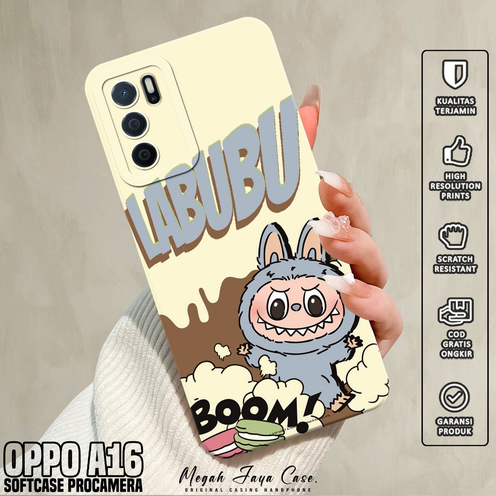 Case Oppo A16 - Casing Oppo A16 Motif labubu - Silikon Hp Oppo A16 - Softcase Hp Oppo A16 - Kondom H
