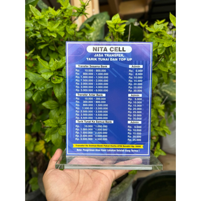 

BAHAN TEBAL BERKUALITAS AKRILIK PAPAN MEJA BISA CUSTOM BIAYA ADMIN DAN TOKO UKURAN 15x20cm