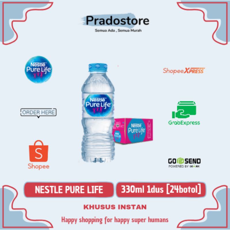 

Nestle Pure Life Air Mineral 330ml 1dus [24 botol]