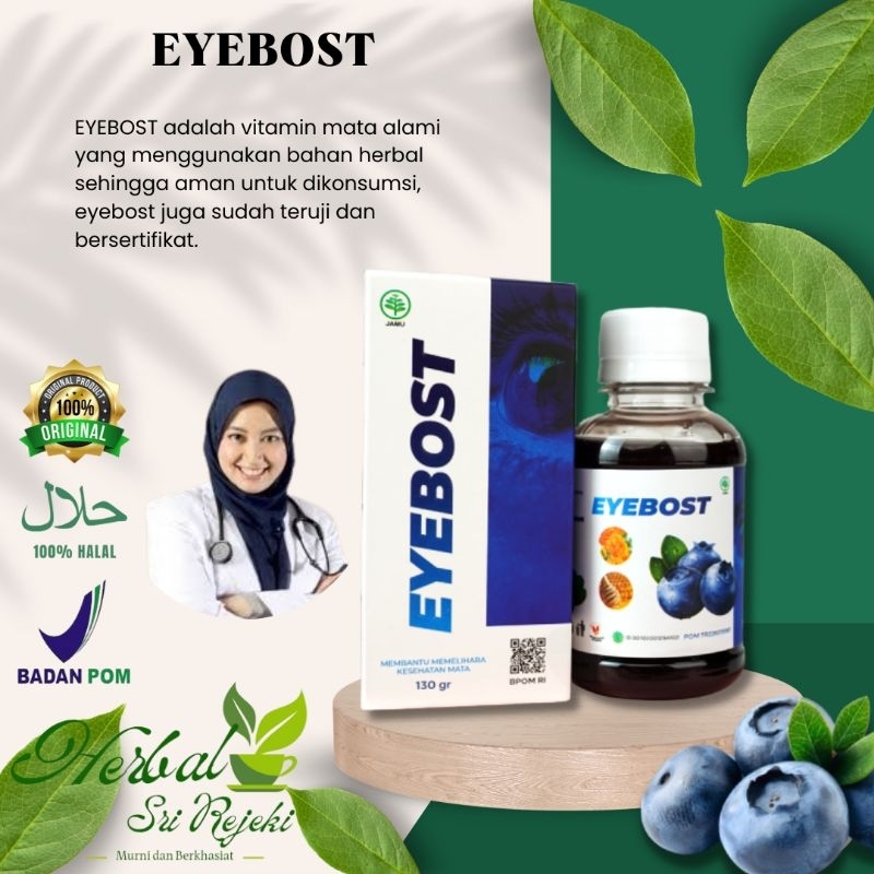 

EYEBOST Madu Vitamin Mata Herbal Mengatasi Masalah Mata Pyteregium Glaukoma Katarak Mata Minus Mata Silinder Mata Merah Mata Gatal Tersertifikasi BPOM dan Halal MUI