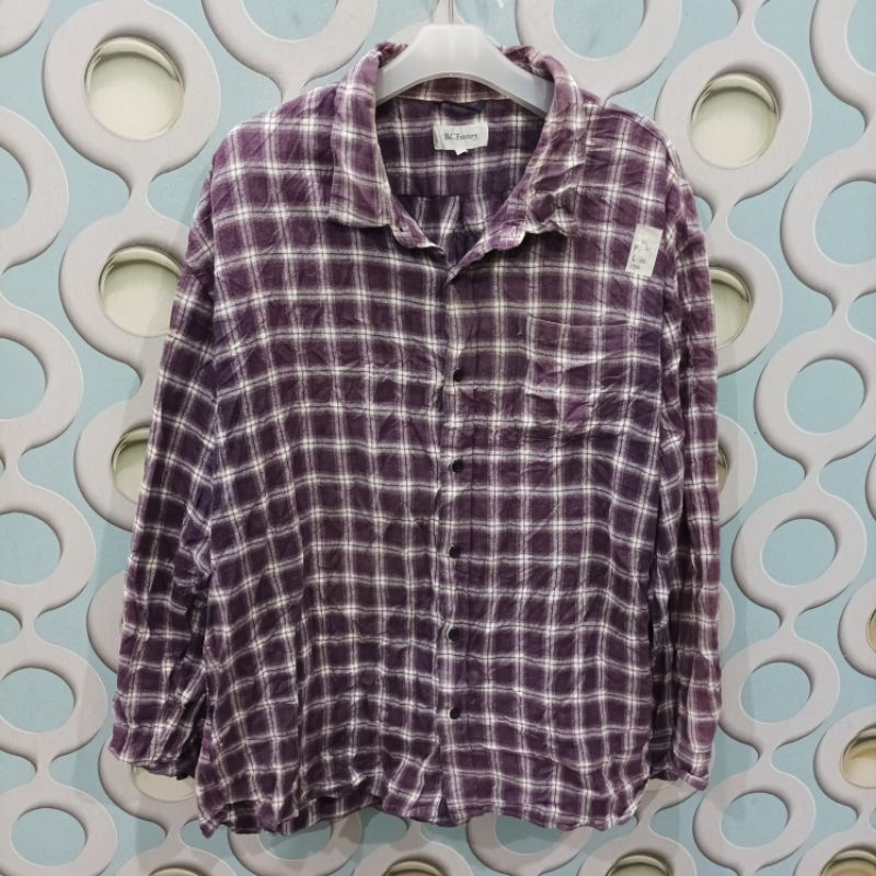 KEMEJA FLANNEL PRIA SECOND BC FACTORY ORIGINAL SIZE XL NZS016