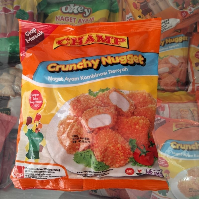 

Naget Ayam kombinasi Renyah CHAMP bubble crumb 225gr siap Masak Masa EXP Panjang