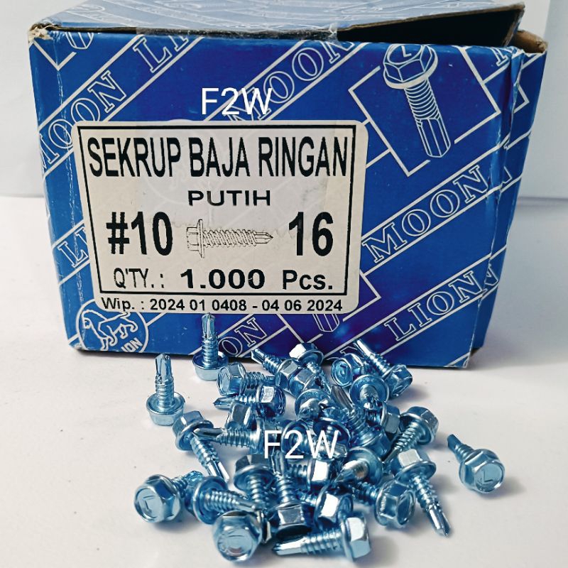 #10X16 BAUT BAJA RINGAN PUTIH 10X16 L SEKRUP ROOFING BAJA RINGAN