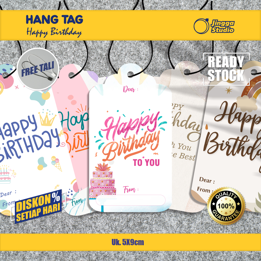 

Hang Tag Happy Birthday Isi 10 Free Tali