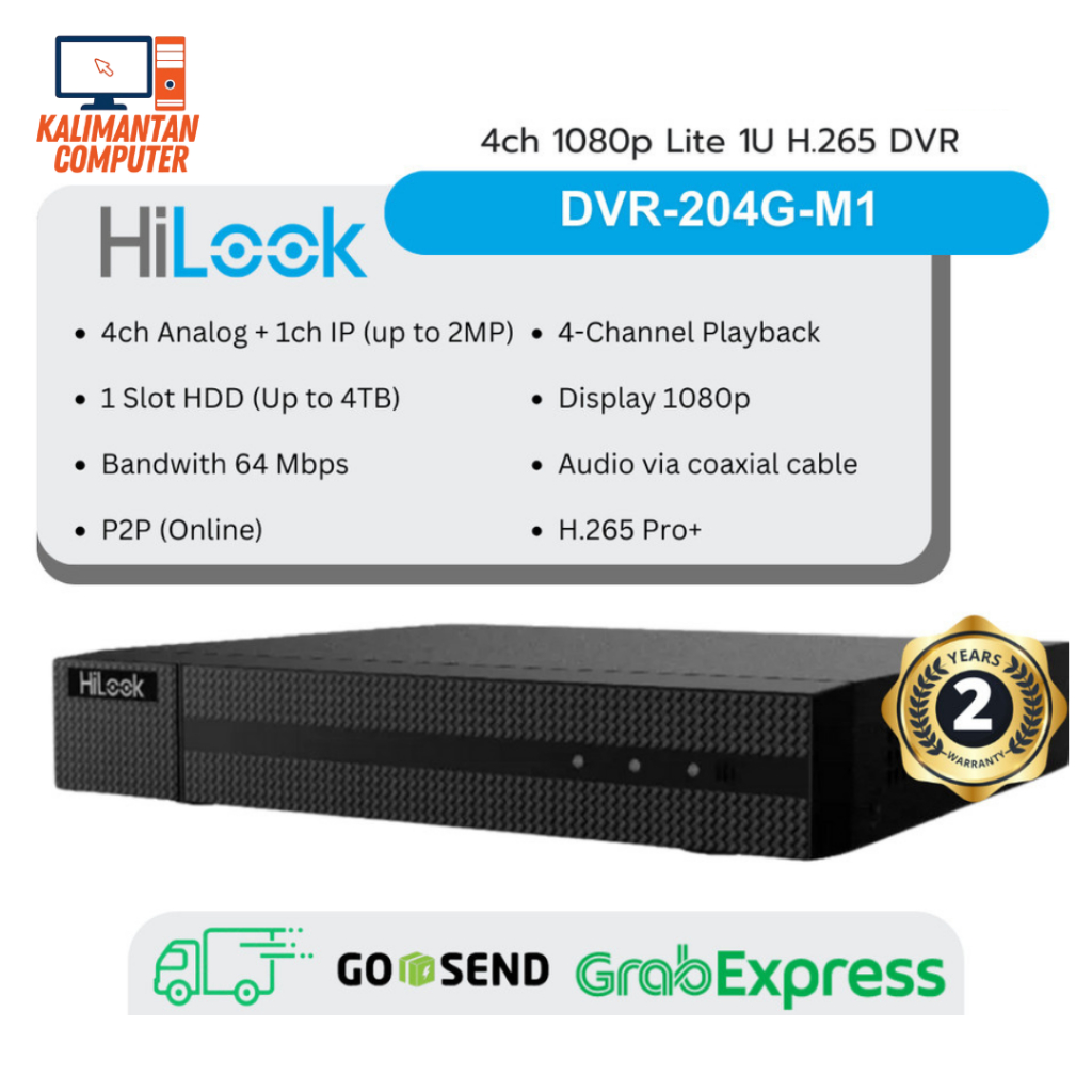 DVR CCTV HILOOK 4CH / DVR 4 CHANNEL HILOOK 204G-M1